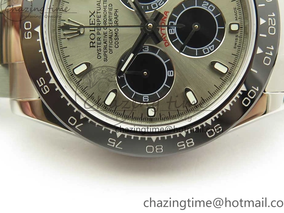 on SS Daytona Ceramic Best JHF Bracelet Edition Dial Bezel 116519 A4130 Gray 1226